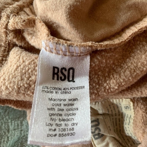 RSQ Blush-Tan Cotton Sweatshirt Fleece Sweatpants Size S - Picture 5 of 8